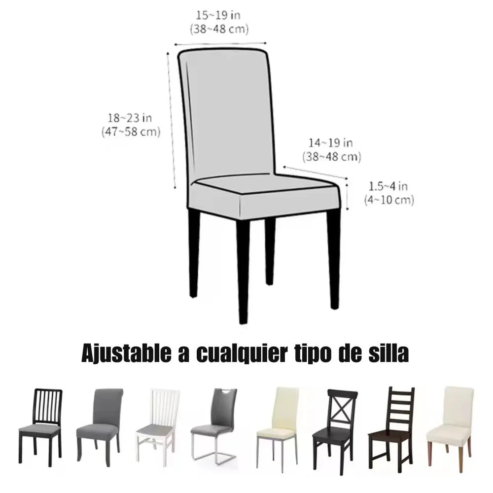 Fundas para Sillas Elasticadas – Pack de 6 | Renueva tu Comedor al Instante
